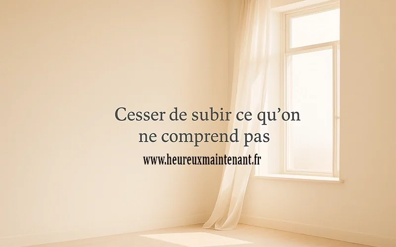 Cesser de subir ce qu’on ne comprend pas