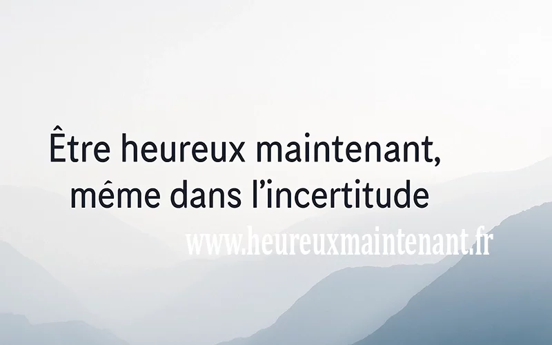 Être heureux maintenant, même dans l’incertitude
