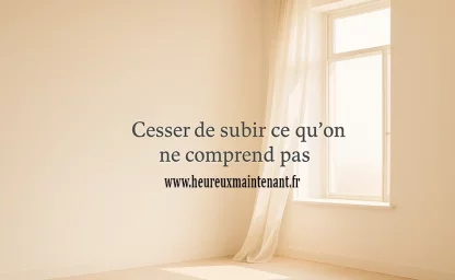 Cesser de subir ce qu’on ne comprend pas