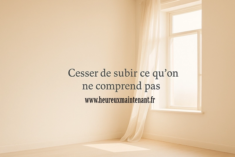Cesser de subir ce qu’on ne comprend pas